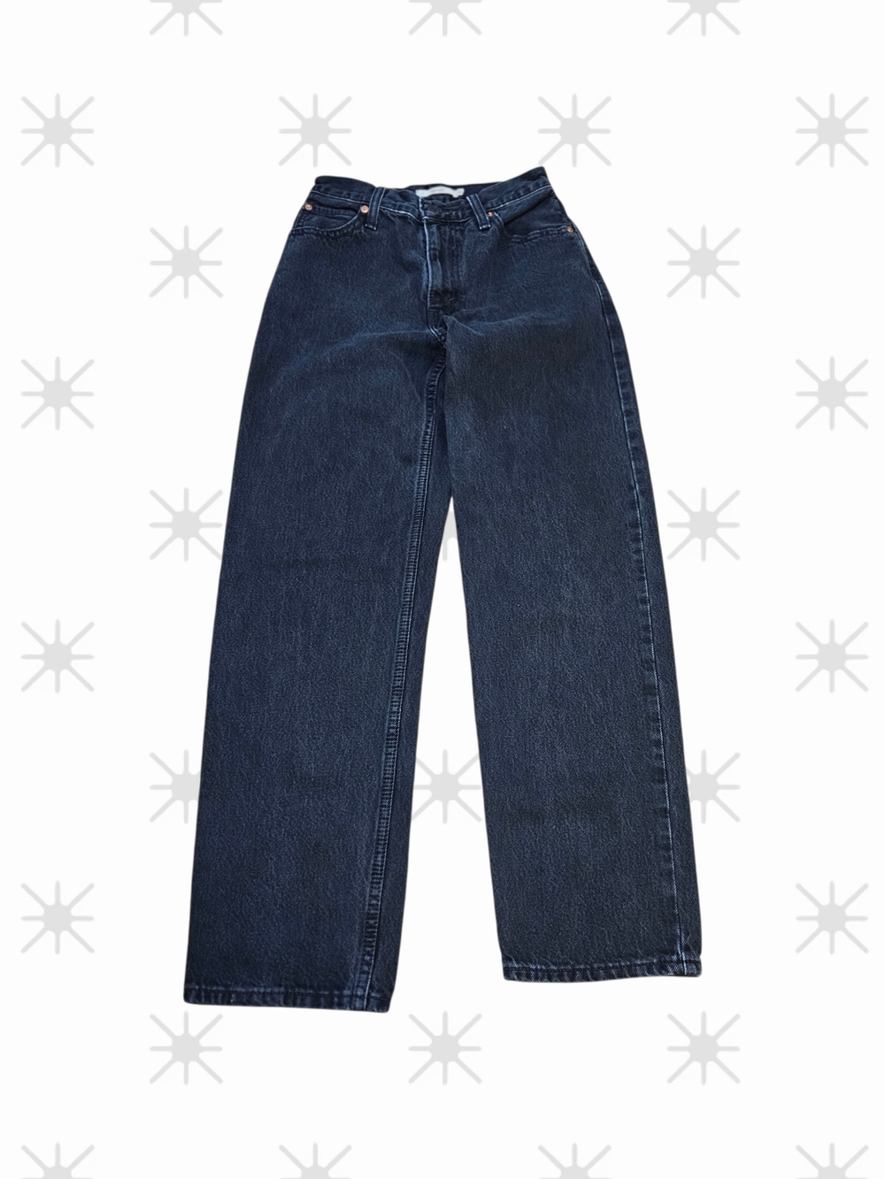 Levi's Premium Women's Dad Jean Black Wash Straight Leg Relaxed Fit Size 23